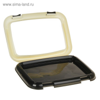 Туалет для собак 67 х 46 х 8 см, со стенкой, съемной решеткой и столбиком, черный Туалет для собак 67 х 46 х 8 см, со стенкой, съемной решеткой и столбиком, черный