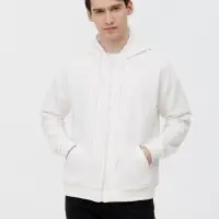 Толстовка унисекс оверсайз на молнии Zippy Terry, белая, размер M/L