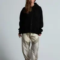 Толстовка унисекс оверсайз Zippy, черная, размер XL/XXL Толстовка унисекс оверсайз Zippy, черная, размер XL/XXL