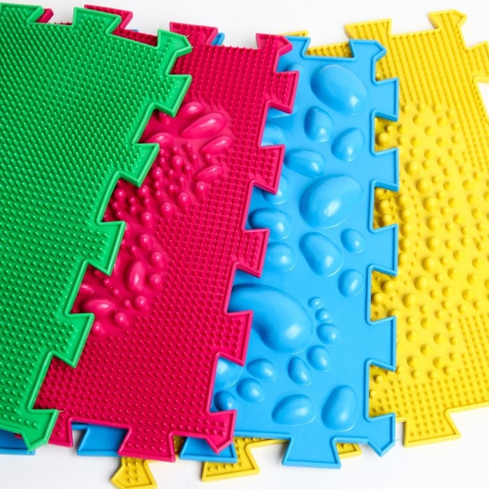 Модульный массажный коврик ОРТО ПАЗЛ &laquo;Начинайка&raquo;, 8 модулей, 4 вида