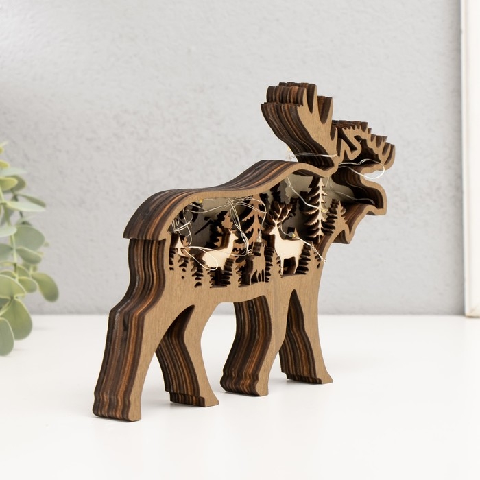 Сувенир дерево свет Сувенир дерево свет "Лось" 18х14 см