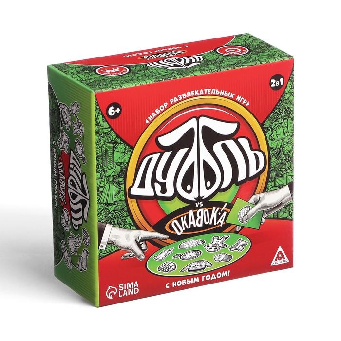 Новогодняя настольная игра &laquo;Новый год: Дуббль vs Окавока!&raquo;, 2в1, 110 карт, 6+