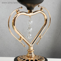 Подсвечник металл на 1 свечу "Сердце" чёрный с золотом 23х14,5х9,8 см Подсвечник металл на 1 свечу "Сердце" чёрный с золотом 23х14,5х9,8 см