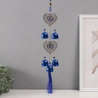 Музыка ветра металл от сглаза "Ажурное сердце" 5 колокольчиков 5,5х45 см Музыка ветра металл от сглаза "Ажурное сердце" 5 колокольчиков 5,5х45 см