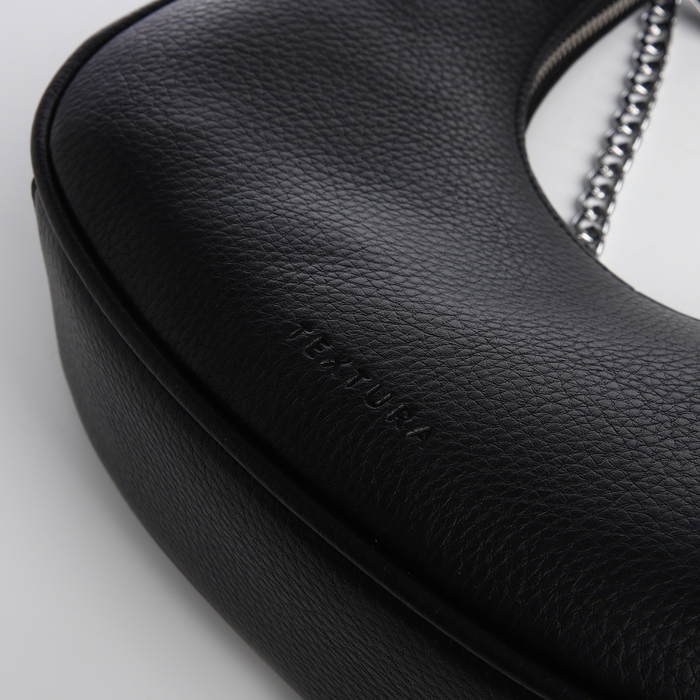 Сумка женская хобо на молнии TEXTURA, средний размер, цвет чёрный Сумка женская хобо на молнии TEXTURA, средний размер, цвет чёрный