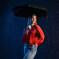 Зонт складной Color Action, в кейсе, черный