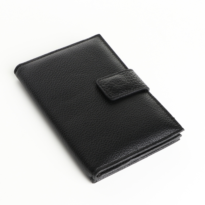 Обложка 2 в 1, для автодокументов и паспорта на магните, цвет чёрный Обложка 2 в 1, для автодокументов и паспорта на магните, цвет чёрный