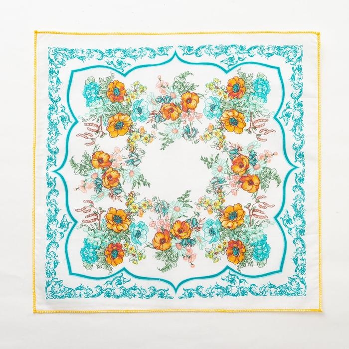 Платки носовые женские Этель "Цветочный узор" 30*30 см, (набор 12 шт), рис. МИКС,100% хлопок