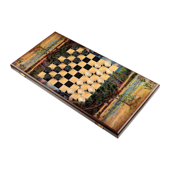 Нарды деревянные большие, настольная игра Нарды деревянные большие, настольная игра "Медведь", 60 х 60 см, с шашками