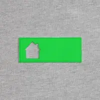 Лейбл из ПВХ с вырубкой &laquo;Дом&raquo;, зеленый неон
