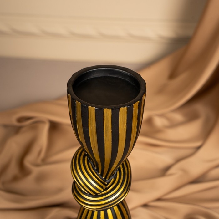 Подсвечник для одной свечи &laquo;Узел&raquo;, цвет черно-золотой 29,5 х 7,5 х 7,5 см