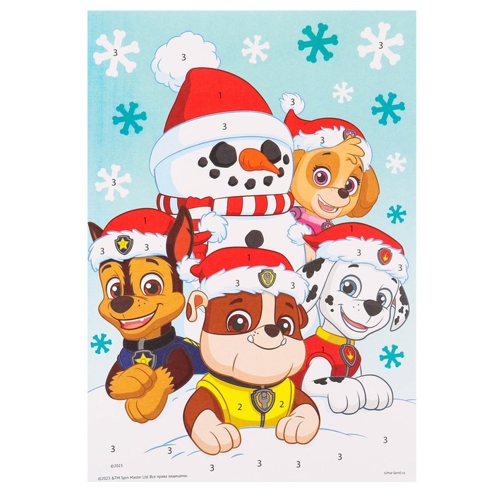 Аппликация фольгой Аппликация фольгой "Новый год" 23х15 см, Щенячий патруль