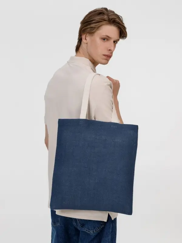 Холщовая сумка на плечо Juhu, синяя Холщовая сумка на плечо Juhu, синяя