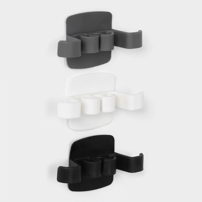 Зажим для проводов на бытовую технику, 3 шт, 9,5&times;5,3&times;2,5 см, цвет белый/чёрный/серый