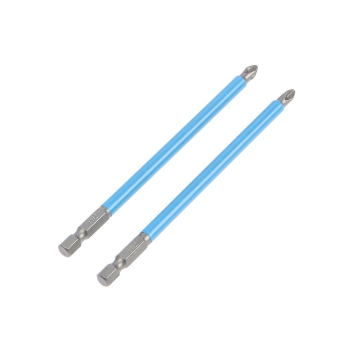 Биты ТУНДРА, намагниченные, сталь CrV, PH2 х 127 мм, 2 шт.