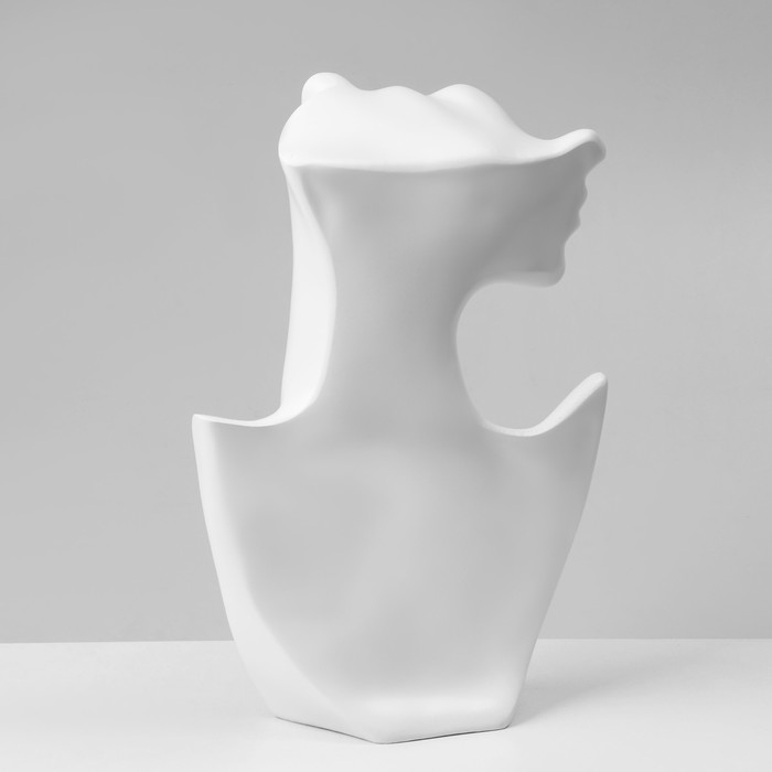 Бюст для украшений, пол-лица, отверстие под серьгу, 18&times;5&times;26 см, цвет белый