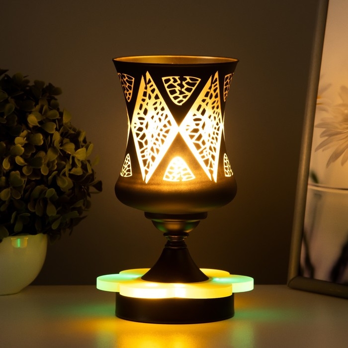 Аромалампа с подсветкой "Фигуры" GU10 35Вт+RGB черный 11х11х23 см