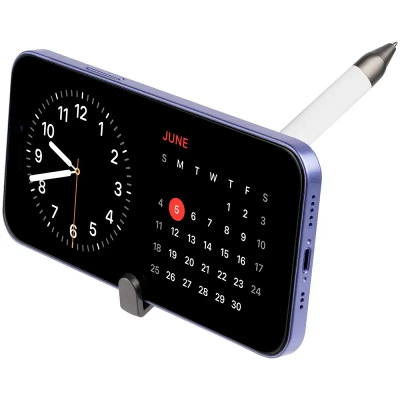 Ручка шариковая Standic с подставкой для телефона, белая Ручка шариковая Standic с подставкой для телефона, белая