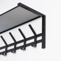 Вешалка с полкой «Торонто 21», 67×27×27 см, 5 двойных крючков, цвет чёрный Вешалка с полкой «Торонто 21», 67×27×27 см, 5 двойных крючков, цвет чёрный