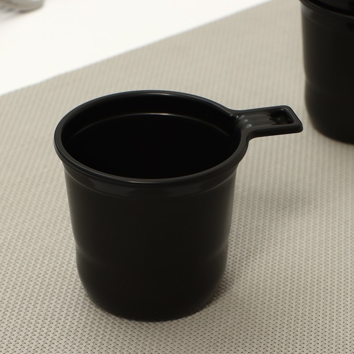 Чашки кофейные пластиковые одноразовые Не ЗАБЫЛИ! &laquo;Взбодрись&raquo;, 200 мл, в наборе 6 шт, цвет коричневый с белым, чёрный