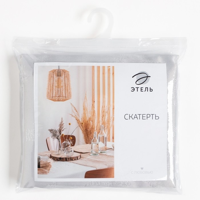 Скатерть Этель "Ветвь" цв.серебро, 142*220 +/-3 см, 115 &plusmn;10 гр,100%