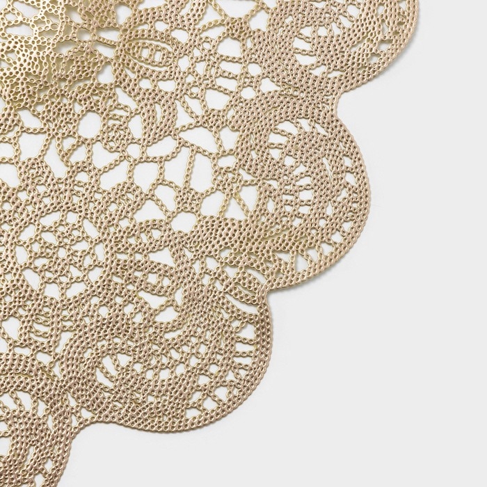 Салфетки сервировочные на стол Доляна «Лидия», d=38 см, 4 шт, цвет золото Салфетки сервировочные на стол Доляна «Лидия», d=38 см, 4 шт, цвет золото
