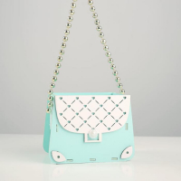 Кашпо деревянное 15,5х10х12 см "Сумочка", тиффани пастель-белый Кашпо деревянное 15,5х10х12 см "Сумочка", тиффани пастель-белый