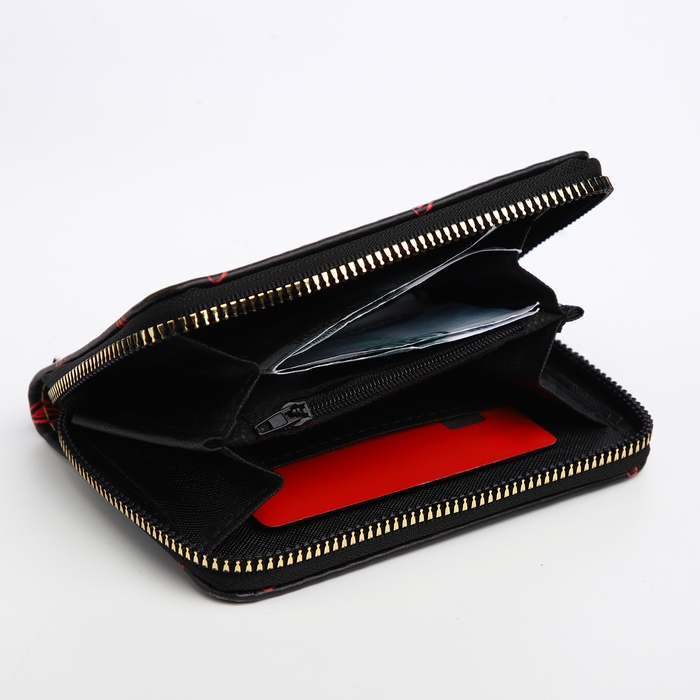 Кошелёк детский на молнии &laquo;Выбражулька&raquo;, цвет чёрный