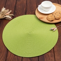 Салфетка сервировочная Доляна "Классика", цв.зеленый, d 38 см Салфетка сервировочная Доляна "Классика", цв.зеленый, d 38 см