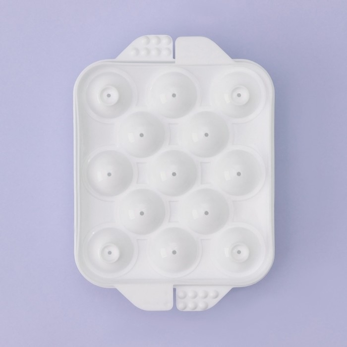 Форма для льда «Сфера», 16×12 см, 13 ячеек, цвет белый Форма для льда «Сфера», 16×12 см, 13 ячеек, цвет белый