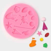 Молд &laquo;Гольф&raquo;, силикон, 9,8&times;9,8&times;1 см, цвет МИКС