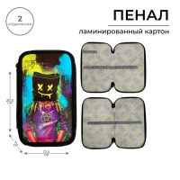 Пенал 2 секции, 125 х 205 х 40 мм, Calligrata 30П26/2 "Маска", ламинированный картон Пенал 2 секции, 125 х 205 х 40 мм, Calligrata 30П26/2 "Маска", ламинированный картон