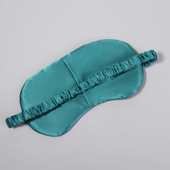Маска для сна «ШЁЛК», 19 × 10 см, резинка одинарная, цвет изумрудный Маска для сна «ШЁЛК», 19 × 10 см, резинка одинарная, цвет изумрудный