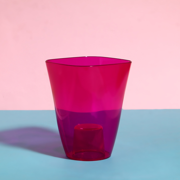 Горшок для орхидей, 1,5 л, 13 &times; 17 см, пластик, прозрачно-малиновый