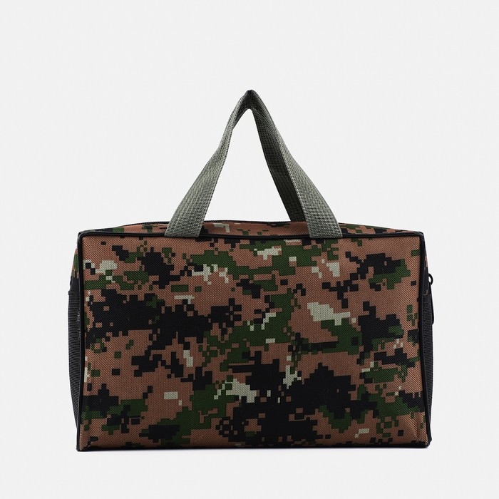 Косметичка на молнии, цвет хаки/коричневый Косметичка на молнии, цвет хаки/коричневый