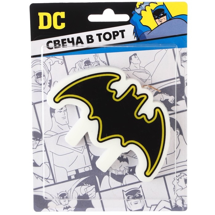 Свеча для торта Свеча для торта "С Днем Рождения!", 10 х 6,9 см, Супергерои