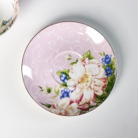 Чайная пара фарфоровая &laquo;Чайная роза&raquo;, 2 предмета: чашка 200 мл, блюдце d=15 см