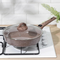 Сковорода Доляна &laquo;Брауни&raquo;, d=26 см, съёмная ручка, стеклянная крышка, антипригарное покрытие, индукция