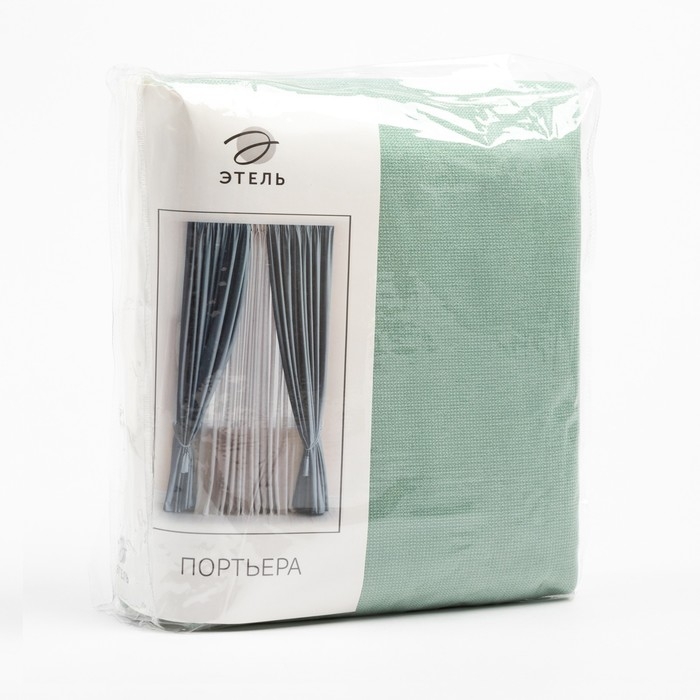 Штора портьерная Этель &laquo;Структурная&raquo;, цвет светло зелёный, на шторной ленте, 270х300 см, 100% п/э