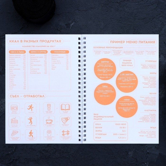 Дневник тренировок &laquo;Горячий челендж&raquo; на пружине, 25 листов