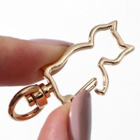 Карабин металлический &laquo;Кошка&raquo;, 42 &times; 17 мм / 8 &times; 2,2 мм, 5 шт, цвет золотой