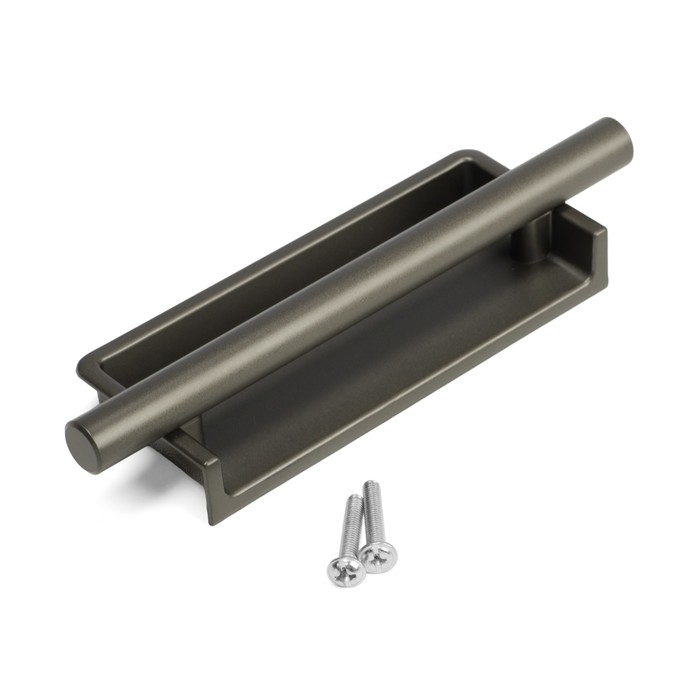 Ручка врезная, Ручка врезная, "Hidden", мо 96 мм, цвет темное железо