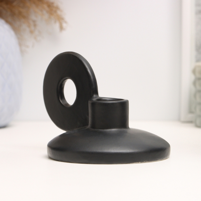 Подсвечник Подсвечник "Лео" черный глянец, 8х13х10см