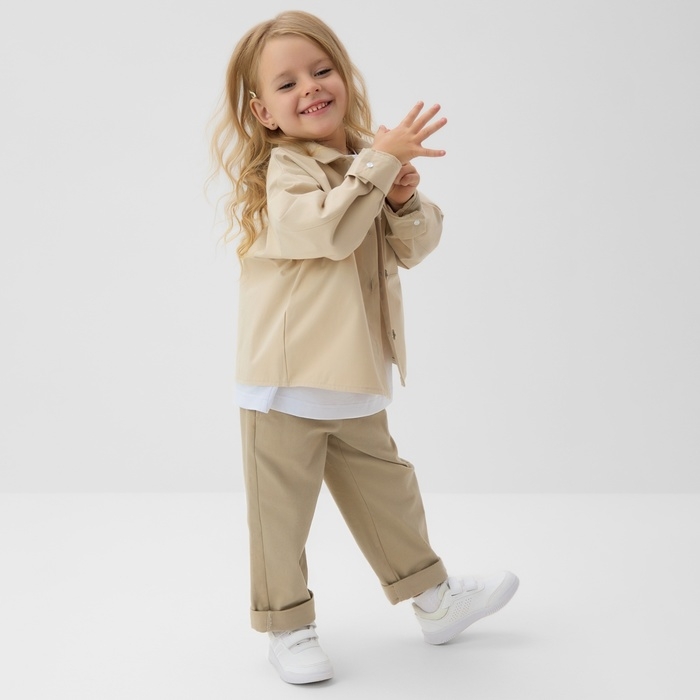 Рубашка детская MINAKU: Jeans collection, цвет бежевый, рост 110 см Рубашка детская MINAKU: Jeans collection, цвет бежевый, рост 110 см