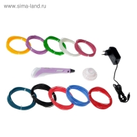 Комплект 3Д ручка NIT-PEN2 фиолетовая + пластик ABS 10 цветов по 10 метров Комплект 3Д ручка NIT-PEN2 фиолетовая + пластик ABS 10 цветов по 10 метров
