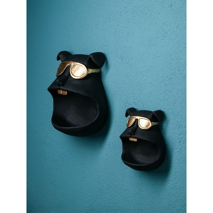 Набор подставок для мелочей &laquo;Собака&raquo;, полистоун, 25 см, цвет чёрный