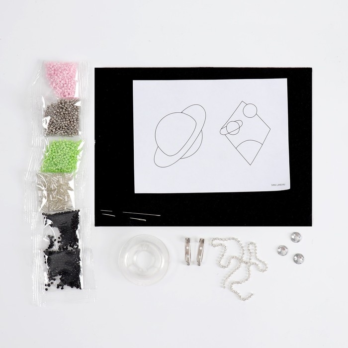 Вышивка бисером. Брошь &laquo;Ромб и планета&raquo;, набор для творчестваа