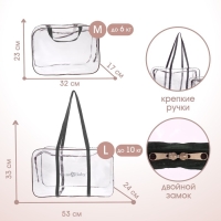 Сумка в роддом, с косметичкой, размер 33х53х24 см, набор 2 шт., цвет прозрачный/зеленый, Mum&Baby Сумка в роддом, с косметичкой, размер 33х53х24 см, набор 2 шт., цвет прозрачный/зеленый, Mum&Baby