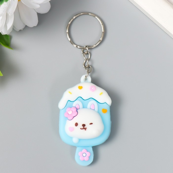 Брелок резина Брелок резина "Эскимо с изображением зайчика" МИКС 3,3х1,5х6 см