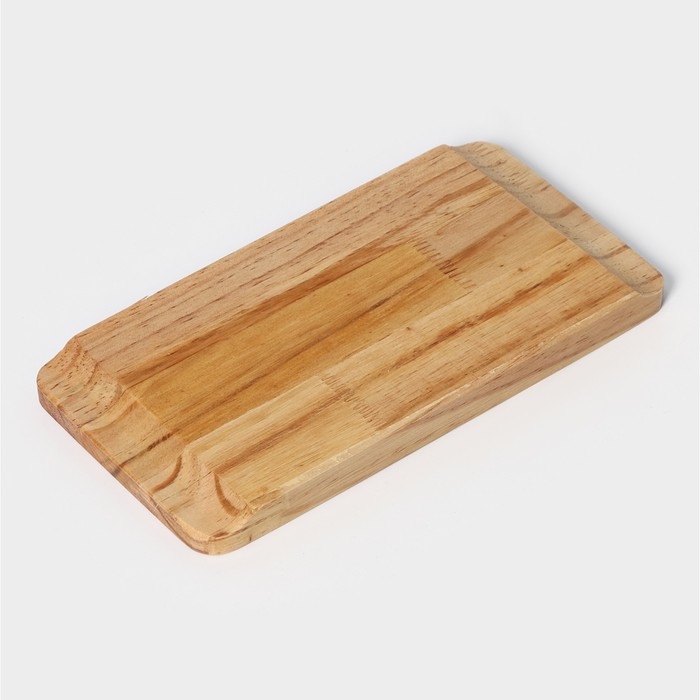 Сковорода чугунная &laquo;Прямоугольник&raquo;, 25&times;12 см, с ручками, на деревянной подставке